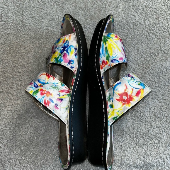 Alegria Red and Blue Mules Vibrant Slip-On Comfort - Picture 3 of 6